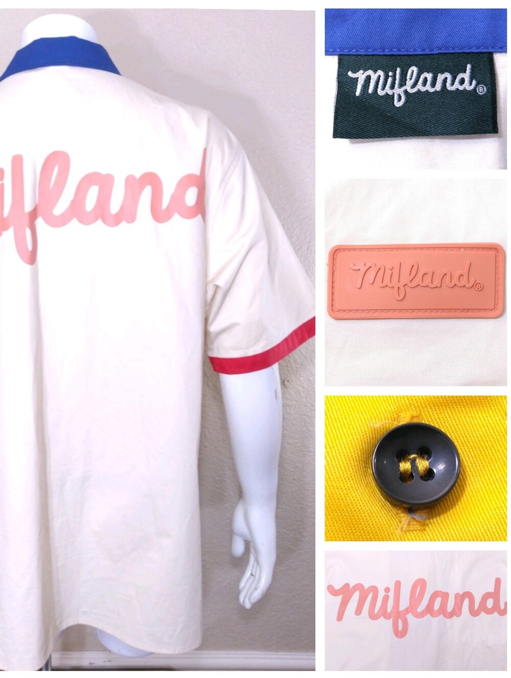 MIFLAND Short Sleeve Button Up Shirt 2XL CABANA Multicolor Mens XXL Mechanic SS